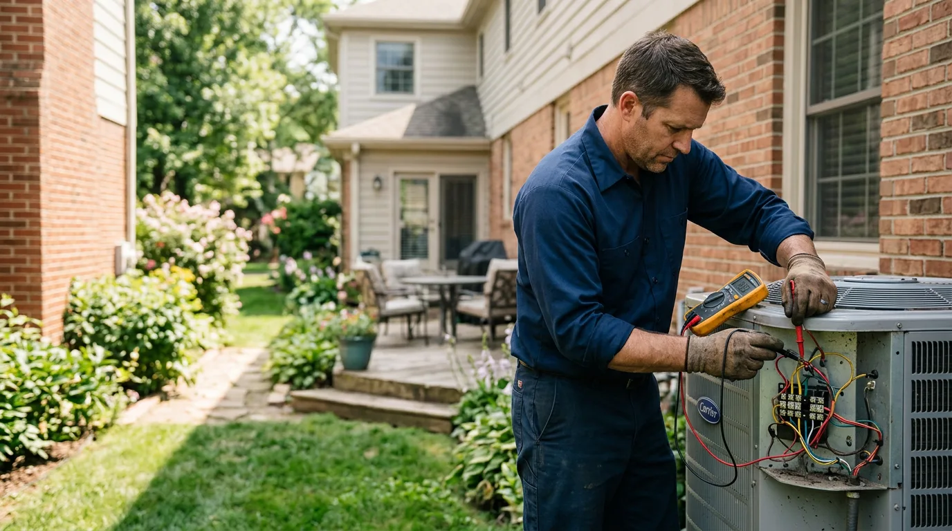 HVAC technician working near Orestes, IN